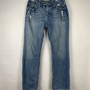 BKE Tyler Staright Mens Light Wash Jeans Size 34L